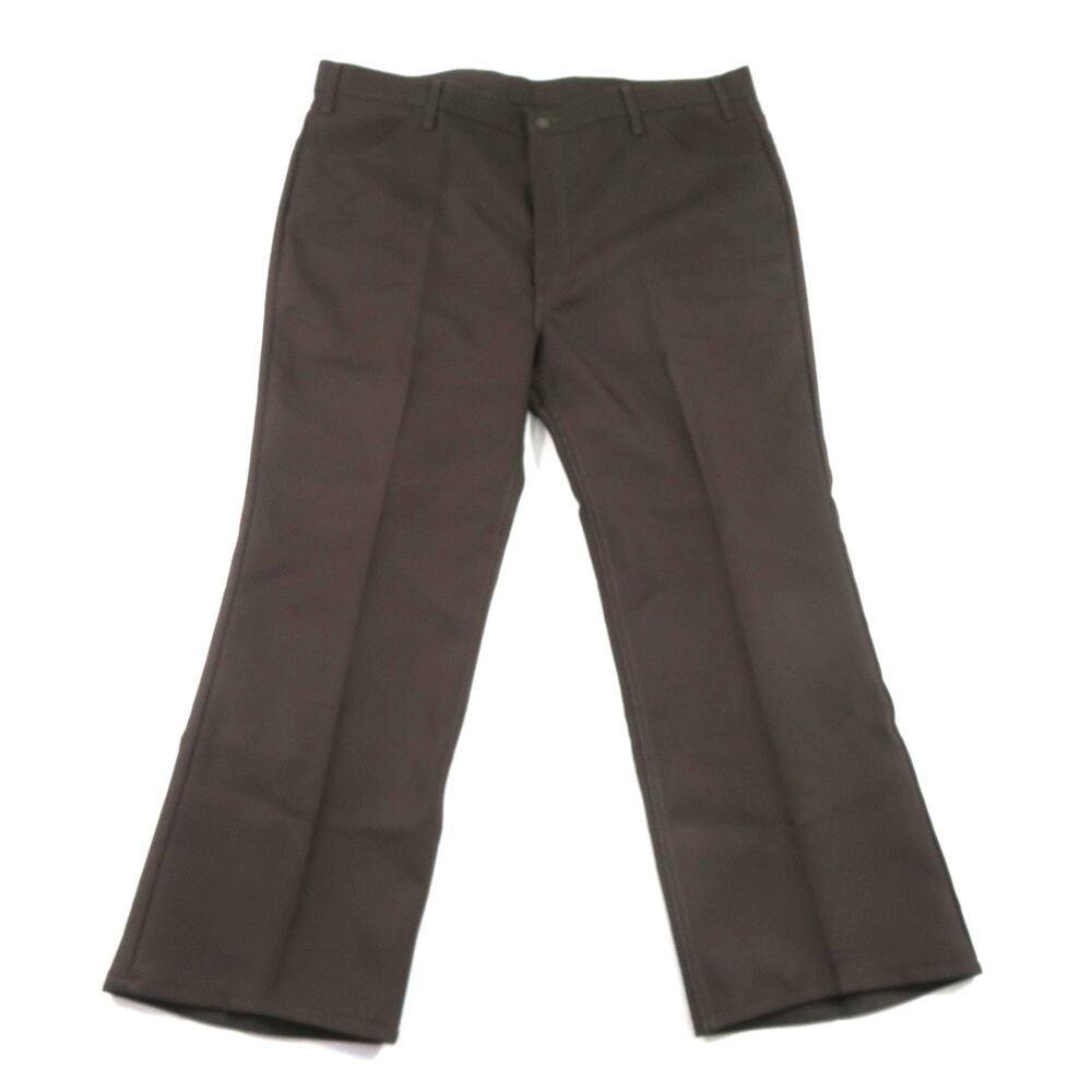 Levis Polyester Twill Pants Brown Made in USA Measure 42x28 517 1970s Q20